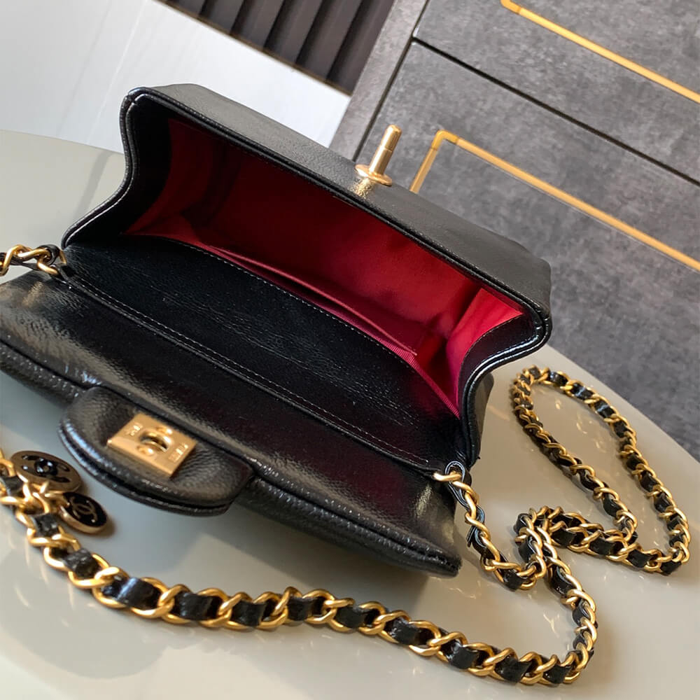 Black CHANEL Mini Flap Bag (high-end grade) - Image 8