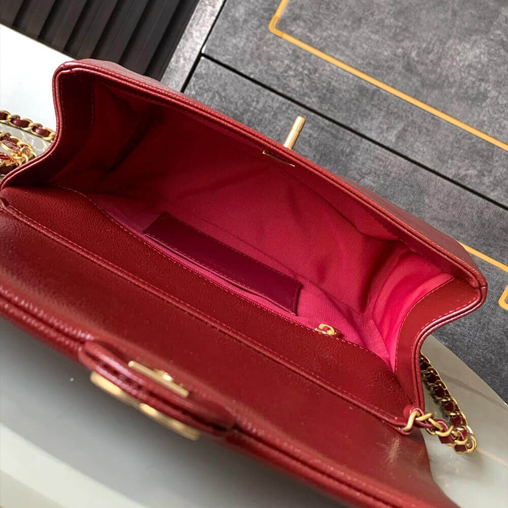 Burgundy CHANEL Small Flap Bag (high-end grade) - Image 8