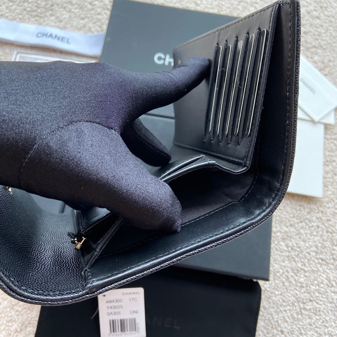 Black Chanel boy long wallet - Image 8