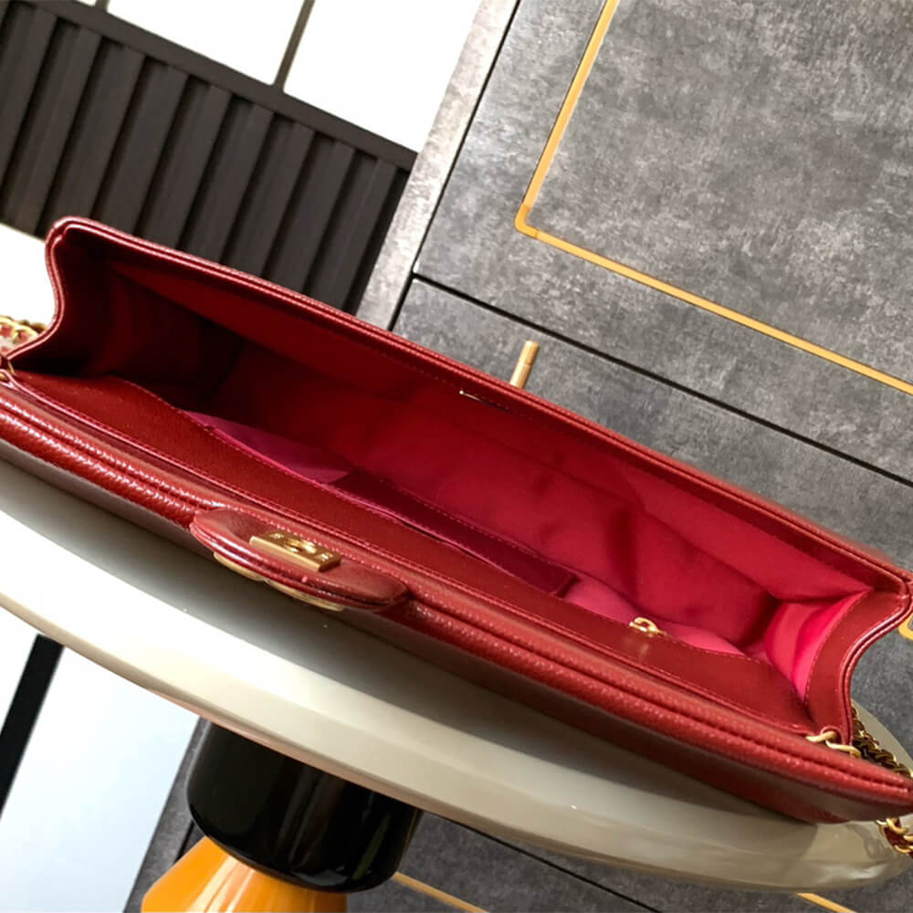 Burgundy CHANEL Long Flap Bag (high-end grade) - Image 8