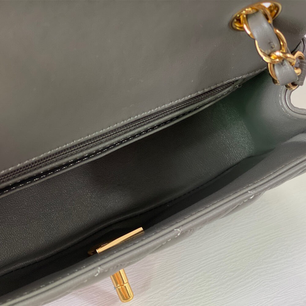 Gray Chanel Mini Flap Bag (high-end grade) - Image 8