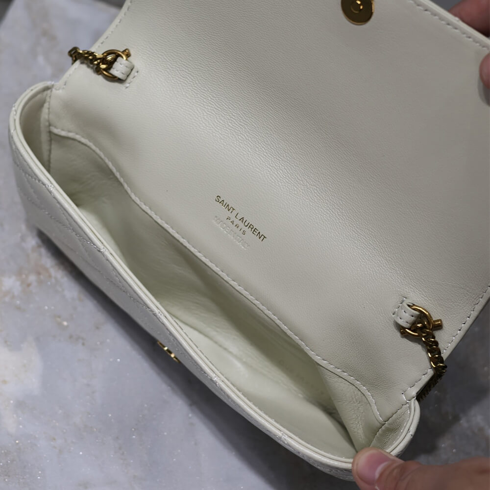 White wine YSL GABY chain phone holder in lambskin - Image 8