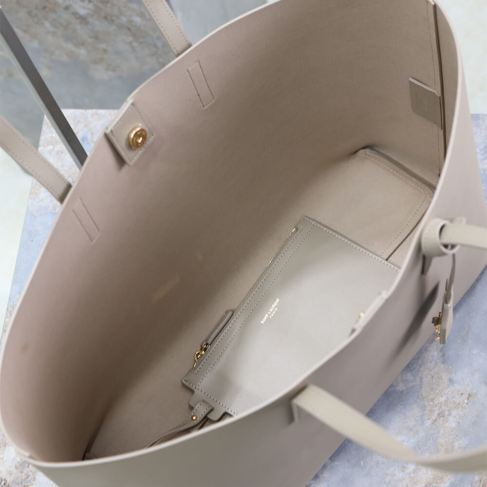 Dark beige YSL Shopping Saint Laurent leather - Image 8