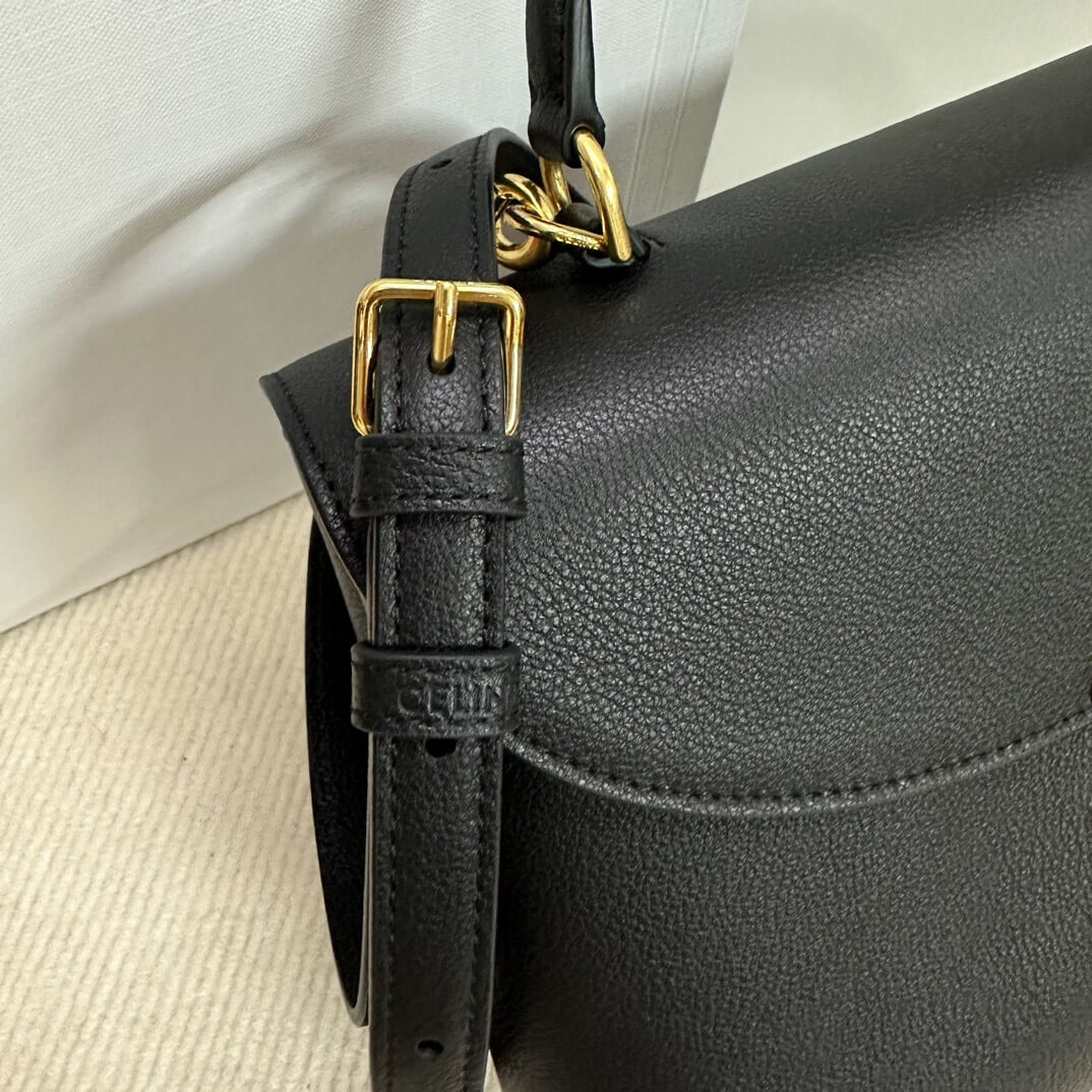 Black CELINE Medium size NINO bag in soft cow leather - Image 8