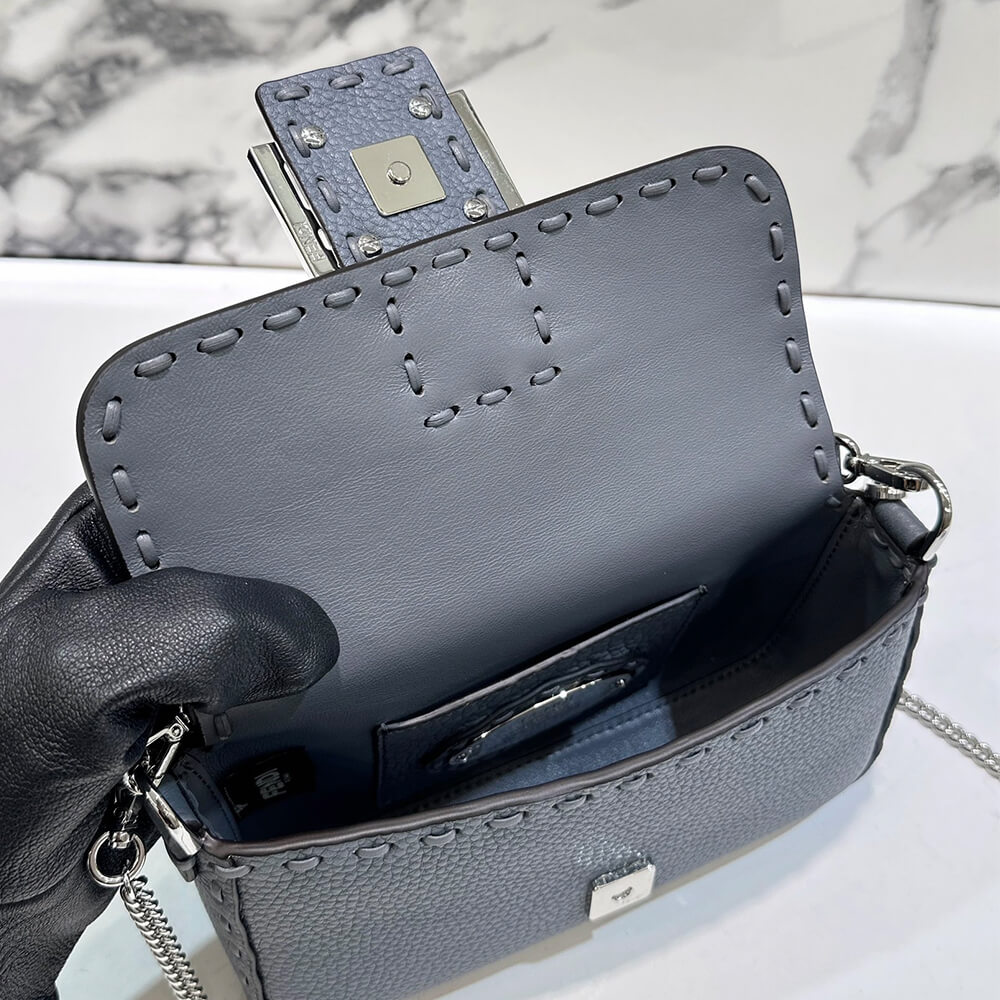 Gray blue Fendi Mini Baguette - Image 8