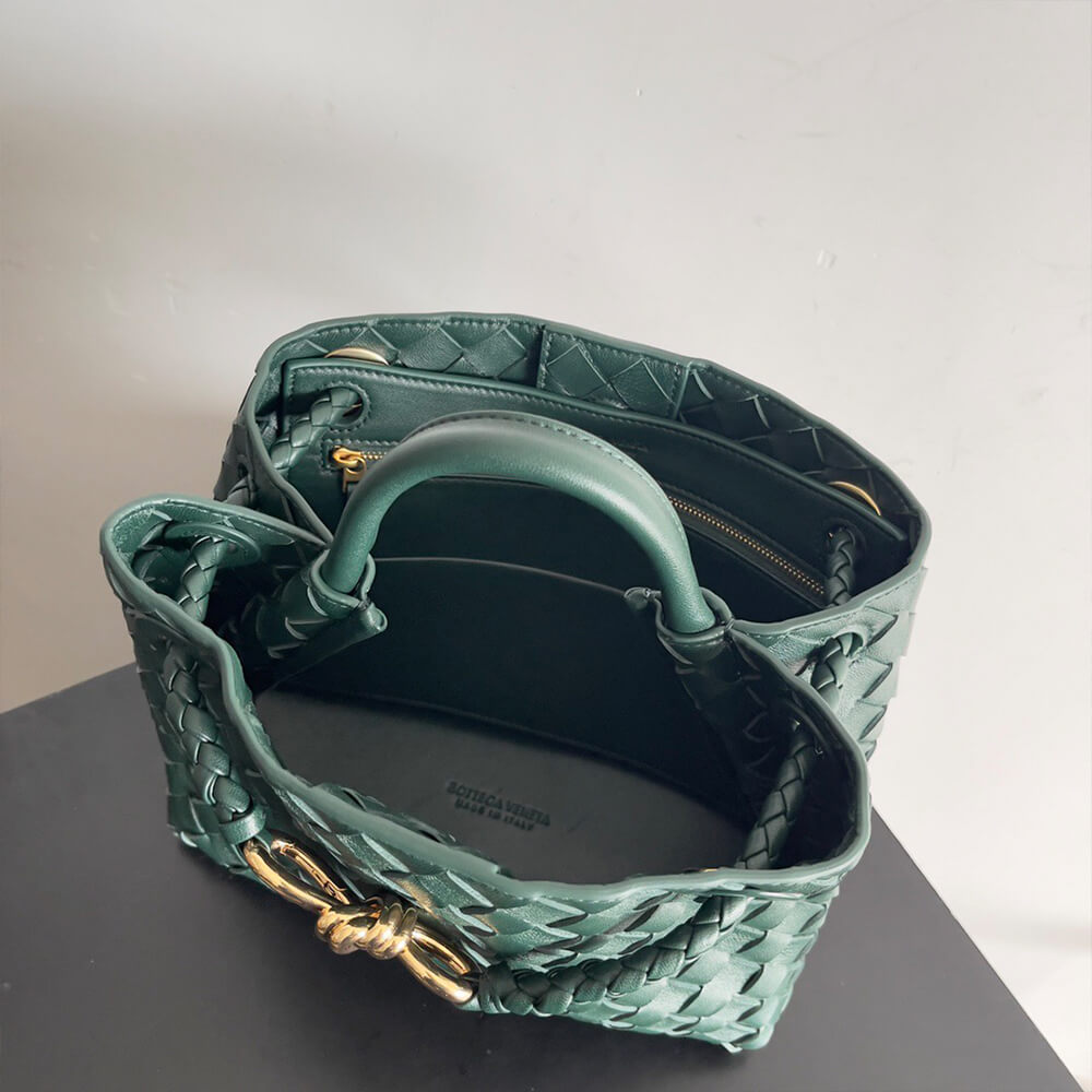 Dark Green Bottega Veneta Small Andiamo - Image 8