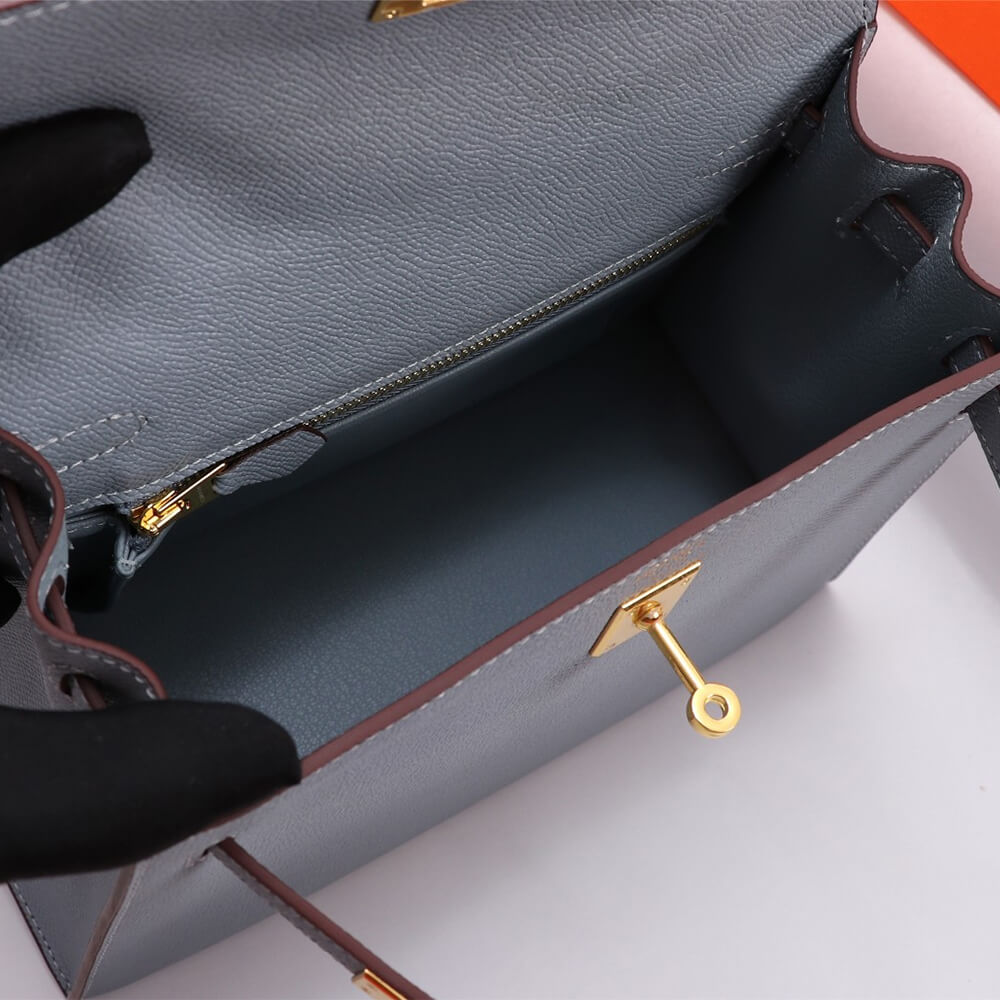 Linen Blue Hermes Kelly 25 - Image 8