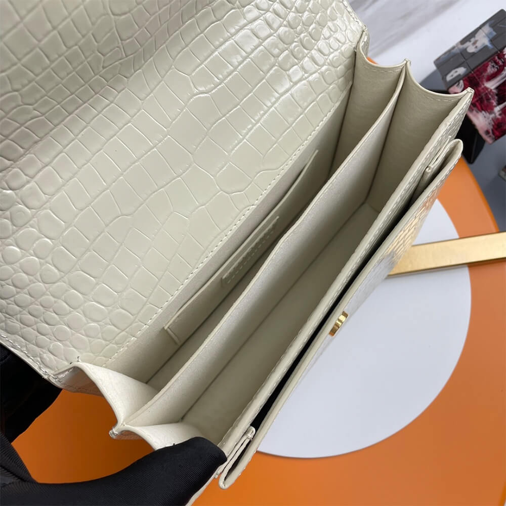 black YSL Crocodile-embossed leather SUNSET Medium - Image 8