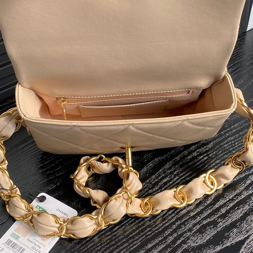 Beige CHANEL Small Flap Bag (high-end grade) - Image 8