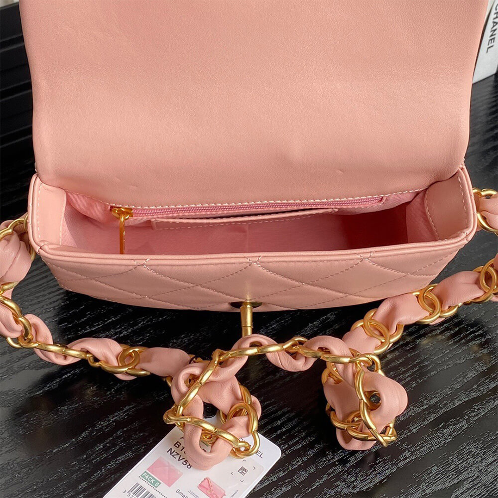 Pink CHANEL Small Flap Bag (high-end grade) - Image 8