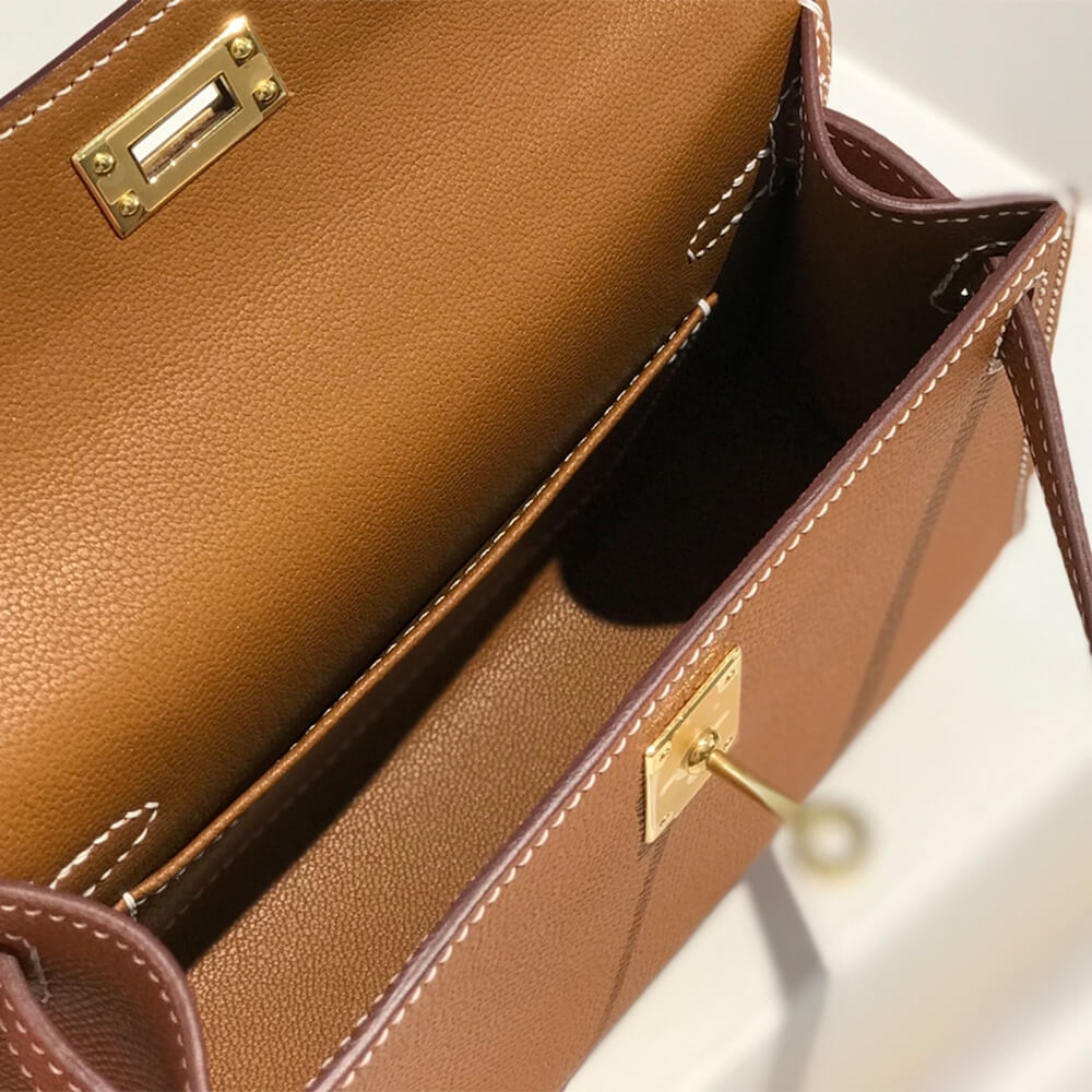 Brown Hermes Mini Kelly II (High-end Grade) - Image 8