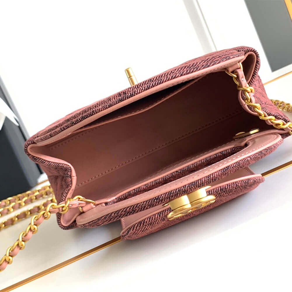 Orange & Black Chanel Mini Shopping Bag (high-end grade) - Image 8