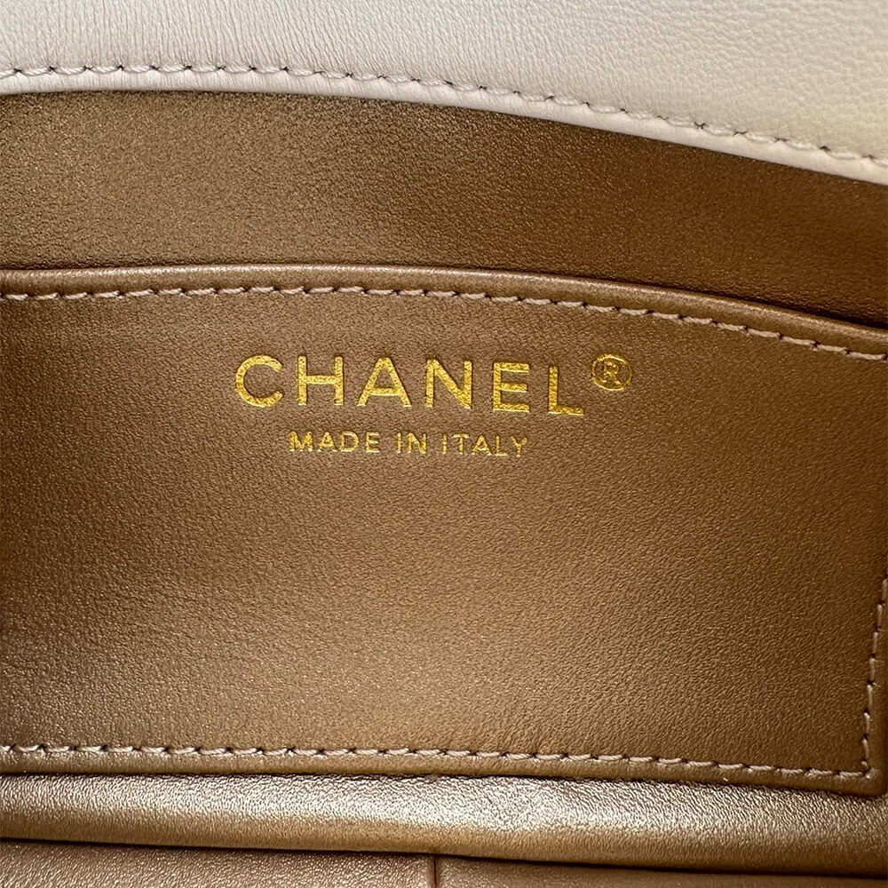 White Chanel MINI FLAP BAG - Image 8