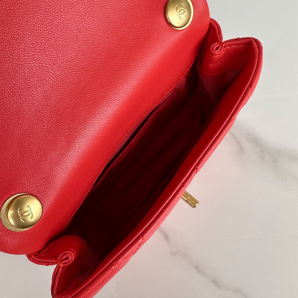 Red Chanel MINI FLAP BAG - Image 8